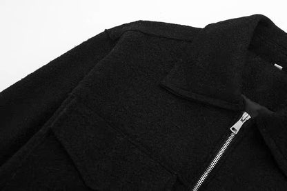 Hemdjacke in Anthrazit mit Reißverschluss Black