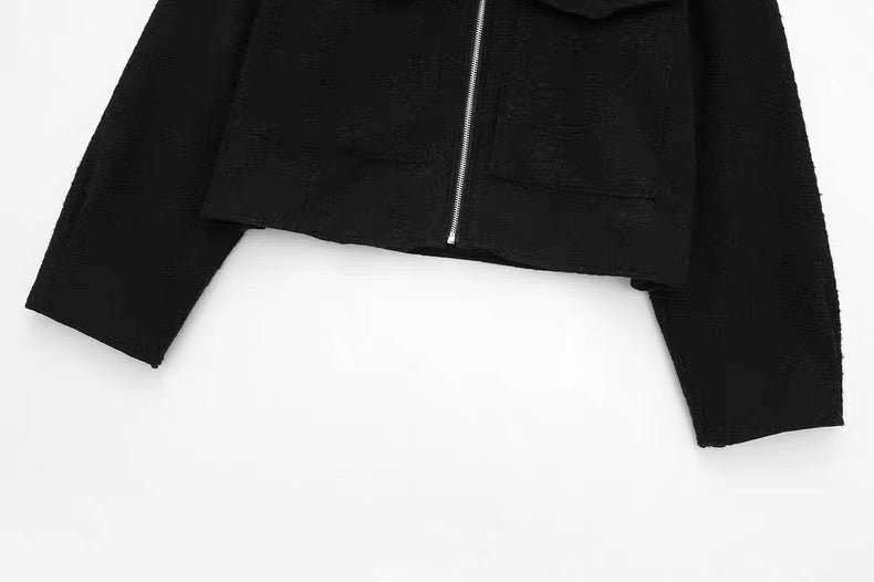 Hemdjacke in Anthrazit mit Reißverschluss Black