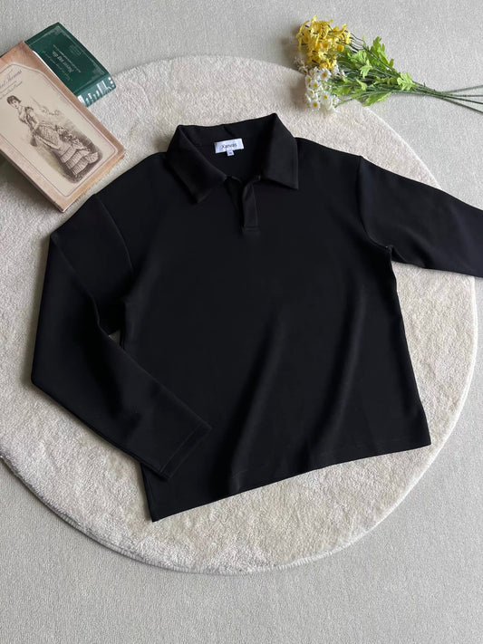 LECOEUR – Midnight Black Polo Longsleeve