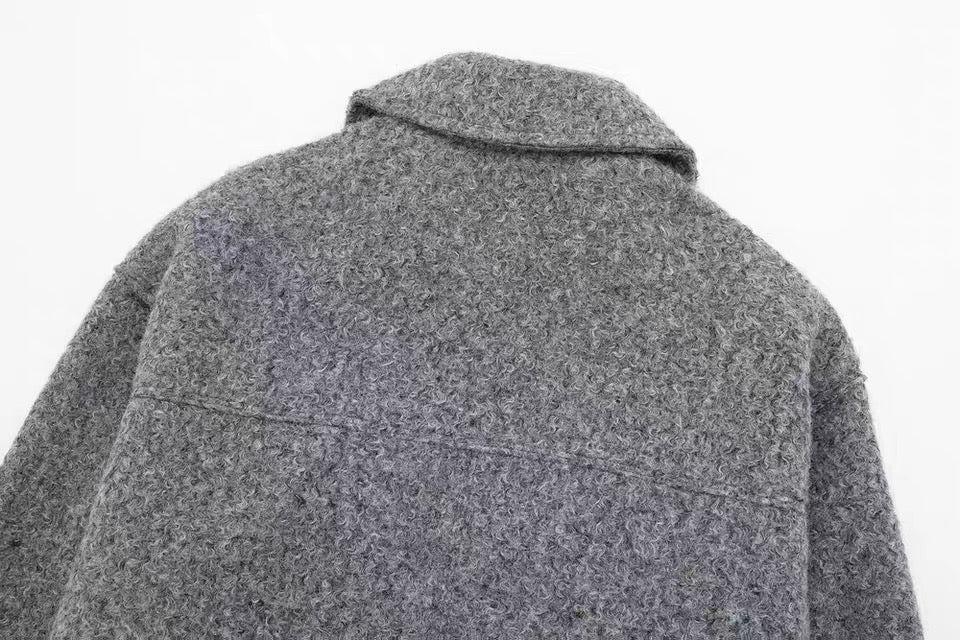 Hemdjacke in Anthrazit mit Reißverschluss