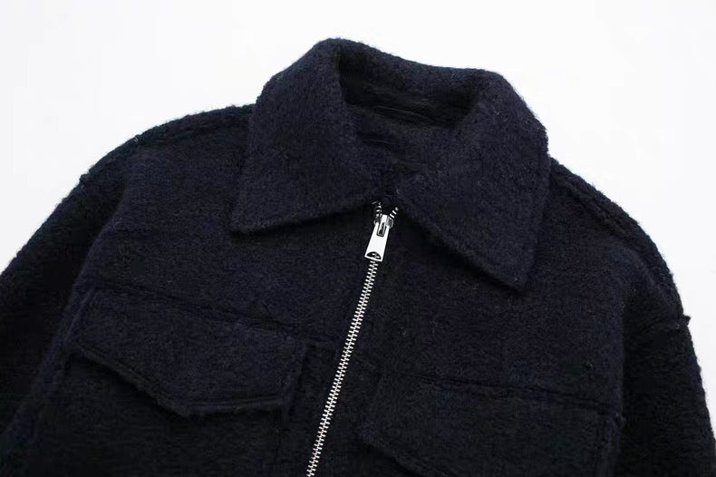Hemdjacke in Anthrazit mit Reißverschluss Black