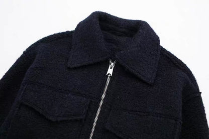 Hemdjacke in Anthrazit mit Reißverschluss Black