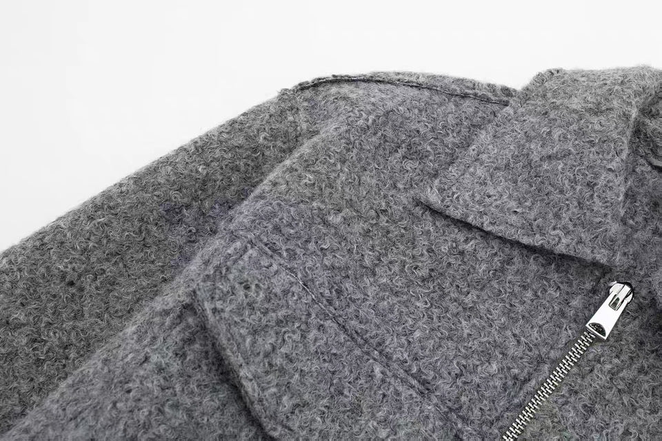 Hemdjacke in Anthrazit mit Reißverschluss