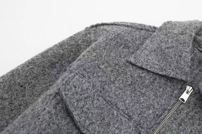 Hemdjacke in Anthrazit mit Reißverschluss