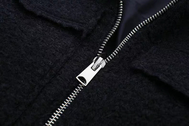 Hemdjacke in Anthrazit mit Reißverschluss Black