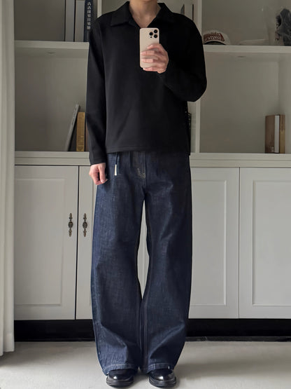 LECOEUR – Midnight Black Polo Longsleeve