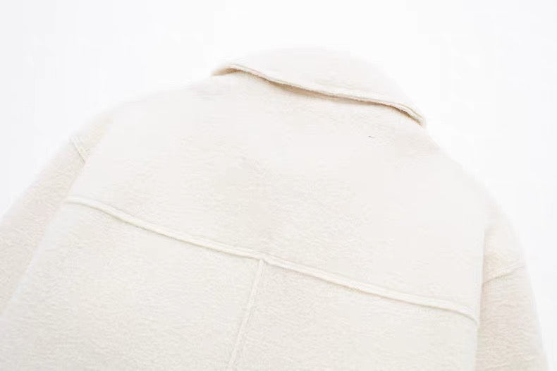 Hemdjacke in Anthrazit mit Reißverschluss in Creme