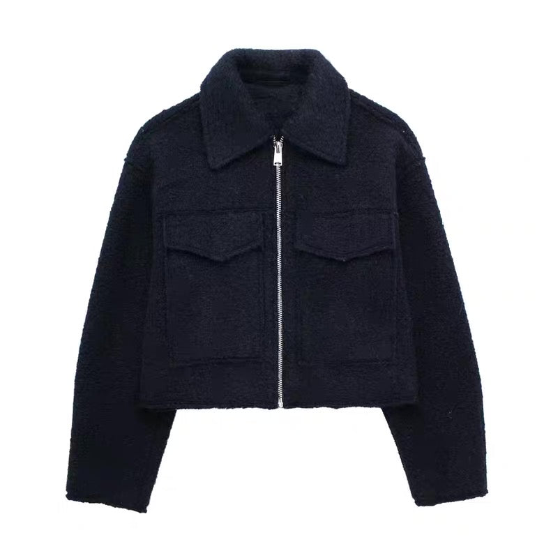 Hemdjacke in Anthrazit mit Reißverschluss Black