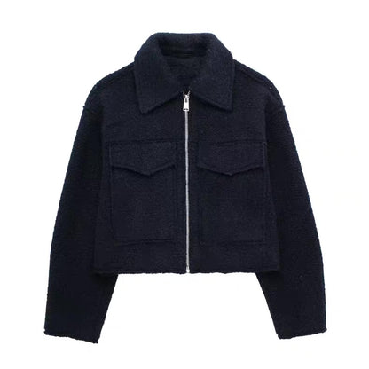 Hemdjacke in Anthrazit mit Reißverschluss Black